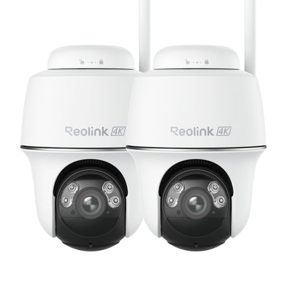 Reolink Argus PT Ultra 4K Pan Tilt Wireless Automatic Tracking Battery Security Camera 2 Pack (White)