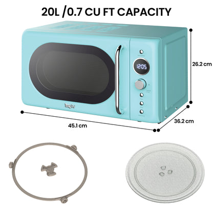 Total Chef Retro Microwave 20L Blue