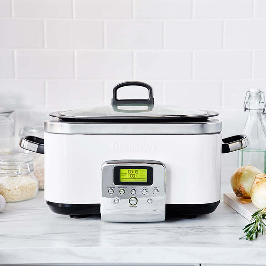 GreenPan Elite Cloud Cream Electric Slow Cooker 230V 2200W Home Kitchen Cookware