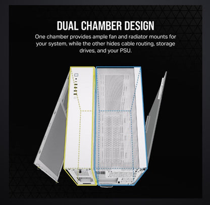 Corsair 6500D Airflow Tempered Glass ATX Mid-Tower, Mesh Left Front, Dual Chambe