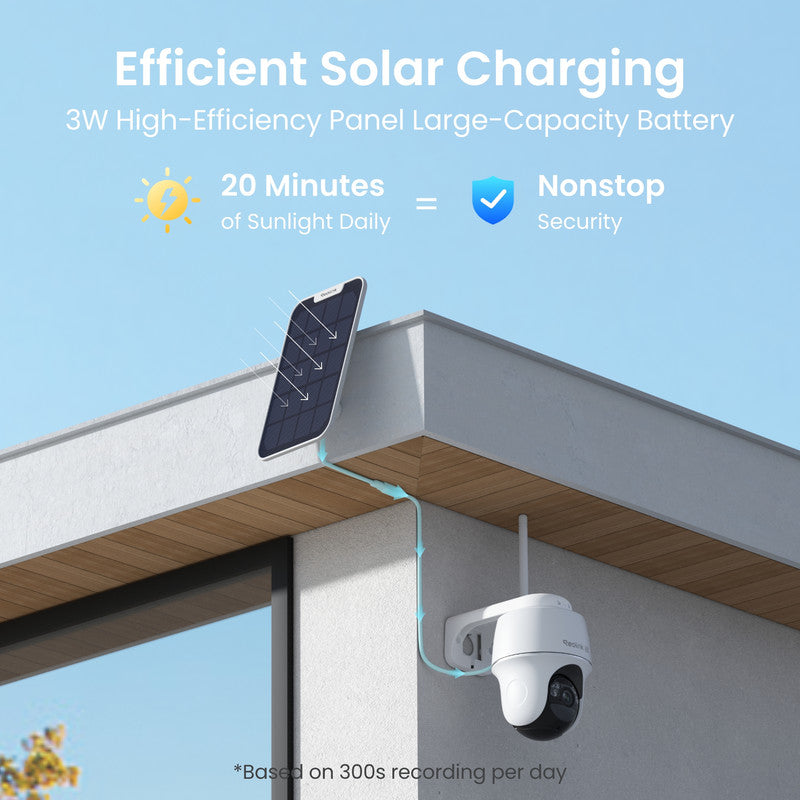 Reolink Argus PT Ultra 4K Pan Tilt  Automatic Tracking Battery Security Camera+Solar Panel(2 Pack)