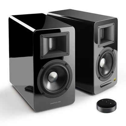 Airpulse A100 Active Wireless Speakers with WiiM Mini Streamer (Black)