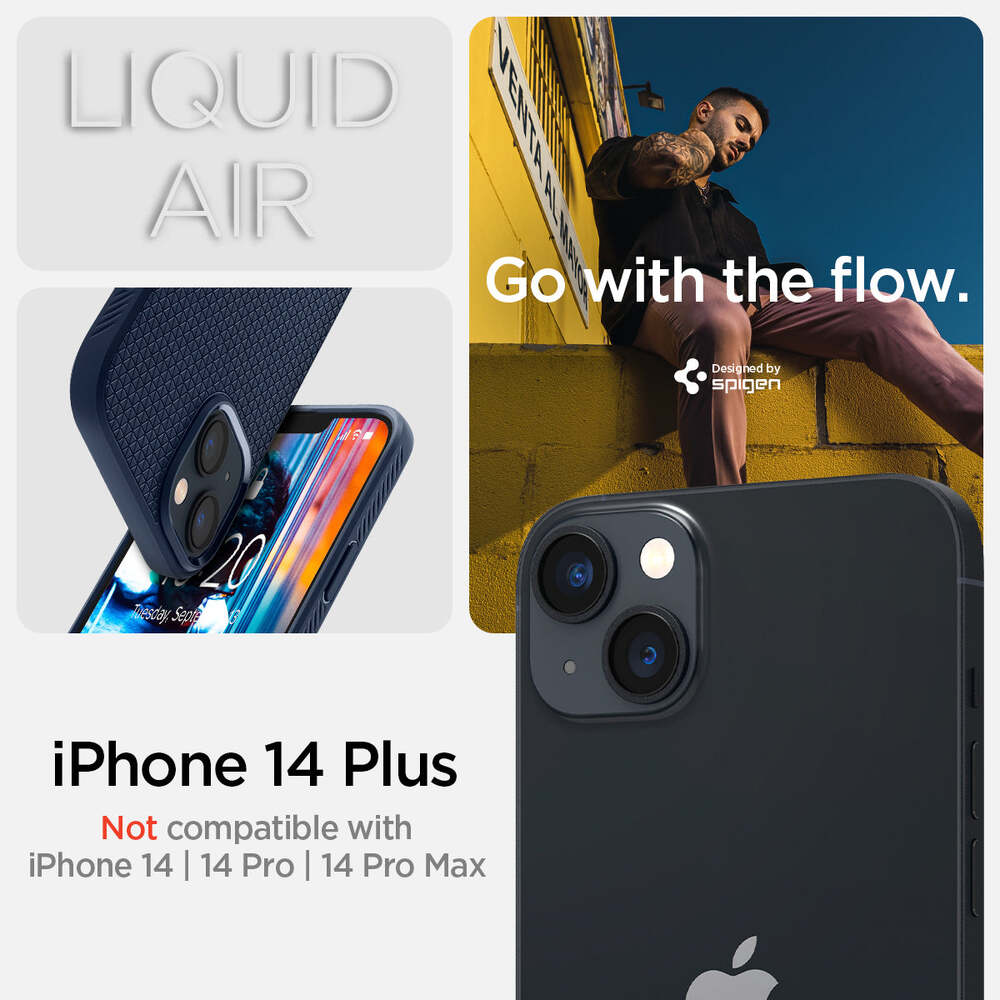 SPIGEN Liquid Air Case for iPhone 14 Plus (Navy Blue)