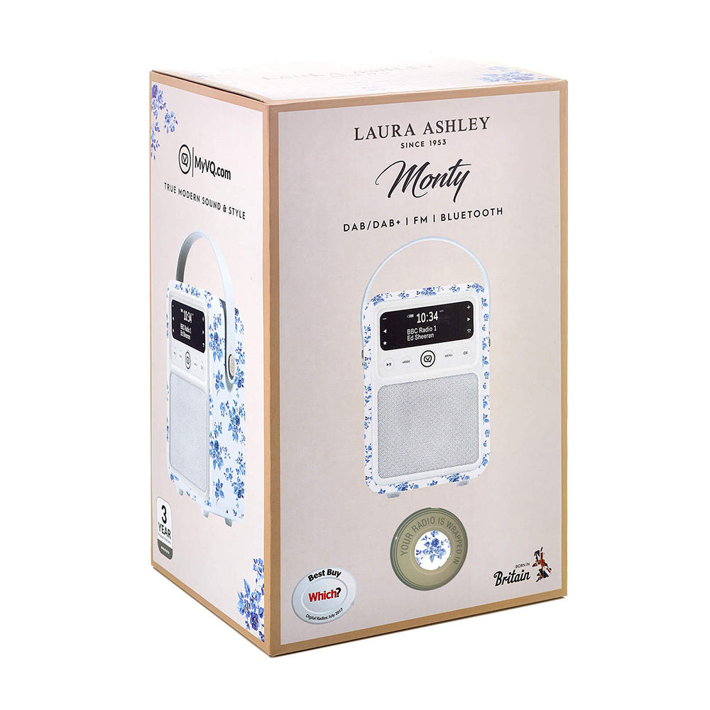 VQ Monty DAB+ Digital FM Radio/Bluetooth Speaker Laura Ashley (China Rose)