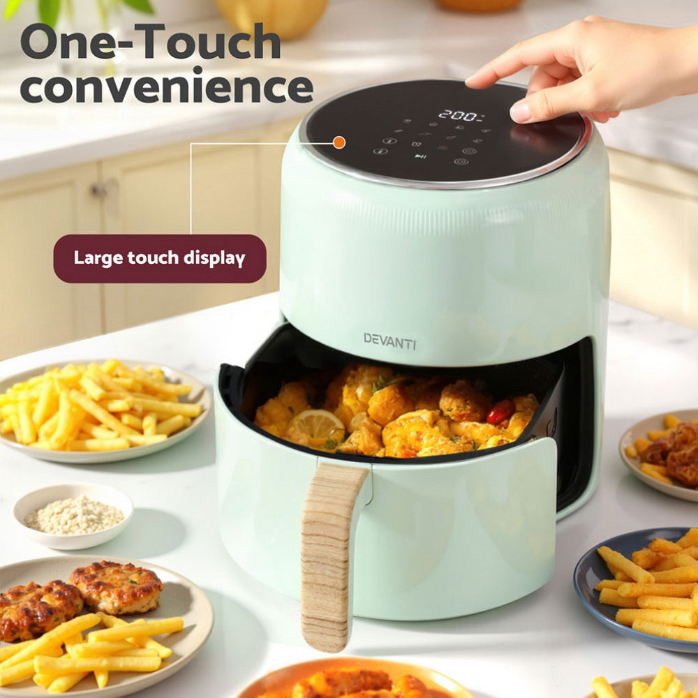 Devanti 5L Air Fryer Touch Control 1500W (Green)