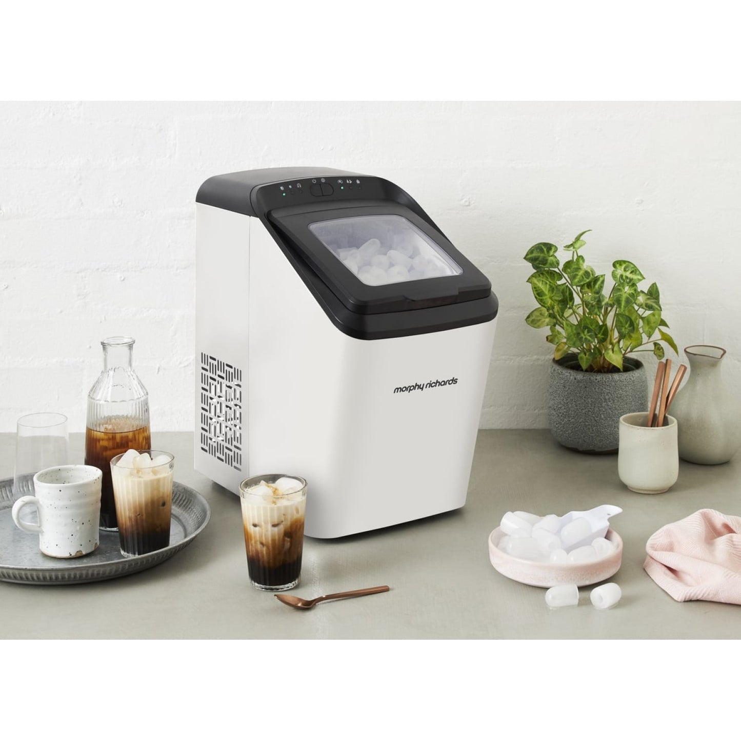 Morphy Richards Compact 15kg Matte Ice Maker Ice Cube Machine White