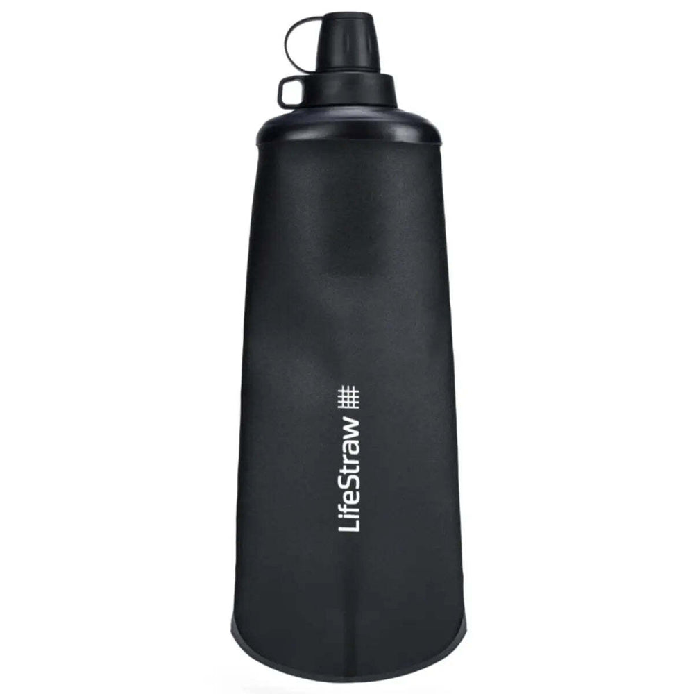 LifeStraw Peak 1L Collapsible Squeeze Bottle with Filter Dark Grey