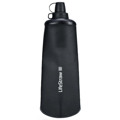 LifeStraw Peak 1L Collapsible Squeeze Bottle with Filter Dark Grey