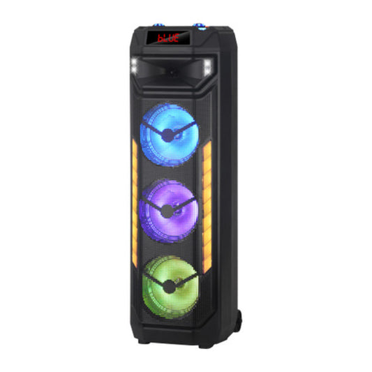 Laser Wireless Tower Speaker – 40W with LED Lights (Black)