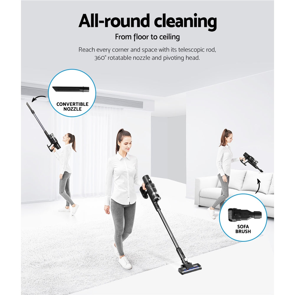 Devanti Stick Vacuum Cleaner Brushless Cordless 350W (Grey)