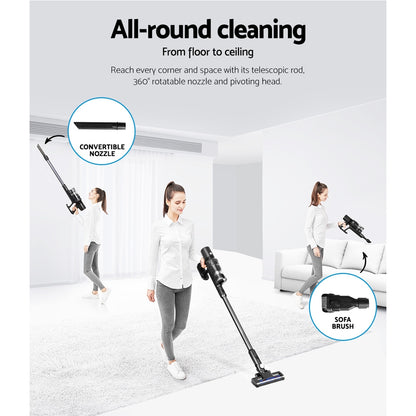 Devanti Stick Vacuum Cleaner Brushless Cordless 350W (Grey)