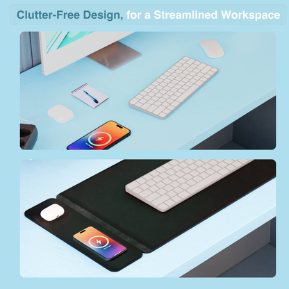 Laser Wireless Charging Desk Mat (Black)