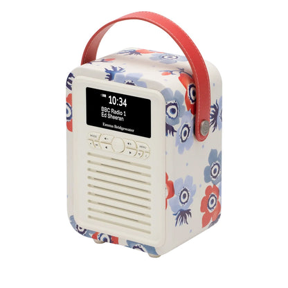 VQ Retro Mini DAB Radio Emma Bridgewater Anemone Bluetooth Alarm 60 Presets