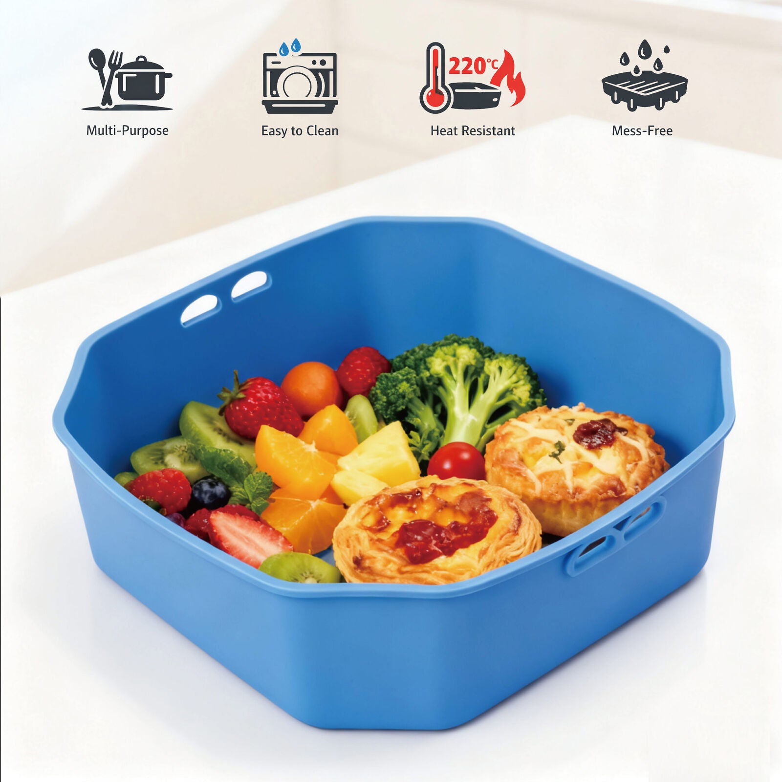 Healthy Choice Air Fryer BPA-Free Multi-Purpose Silicone Liners 2-Pack