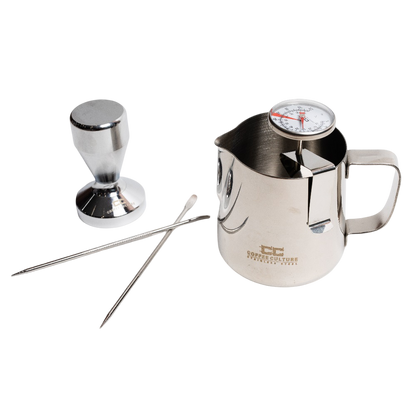 Coffee Culture Stainless Steel Coffee Essentials Tamper/Jug Set 5pc (Silver)