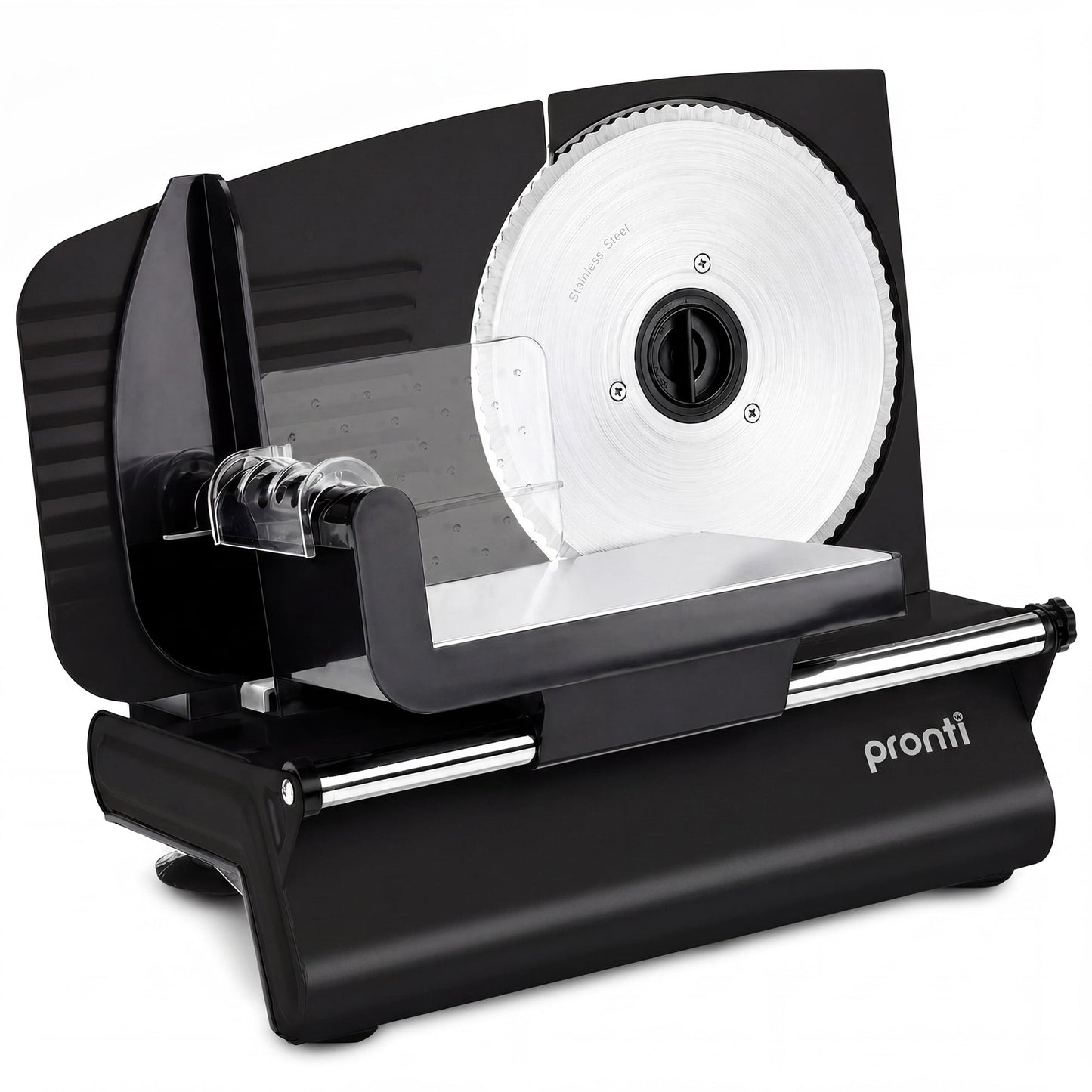 Pronti Electric Deli and Food Slicer 200W with 2 Blades - Black
