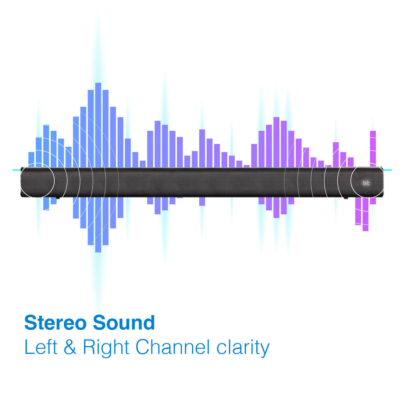 Laser Bluetooth Stereo Soundbar with LCD Display (Black)