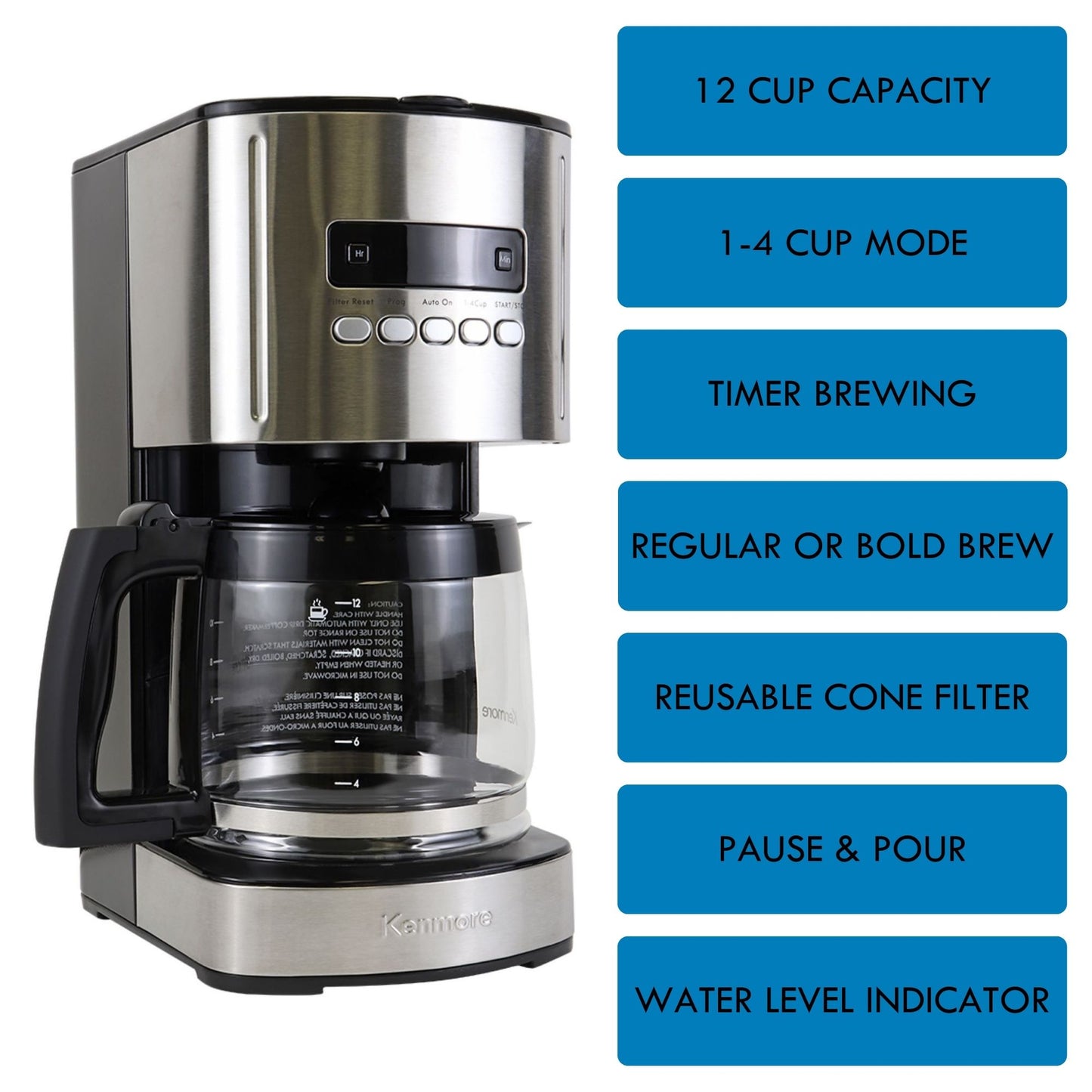 Kenmore Drip Coffee Maker 12-Cup Black