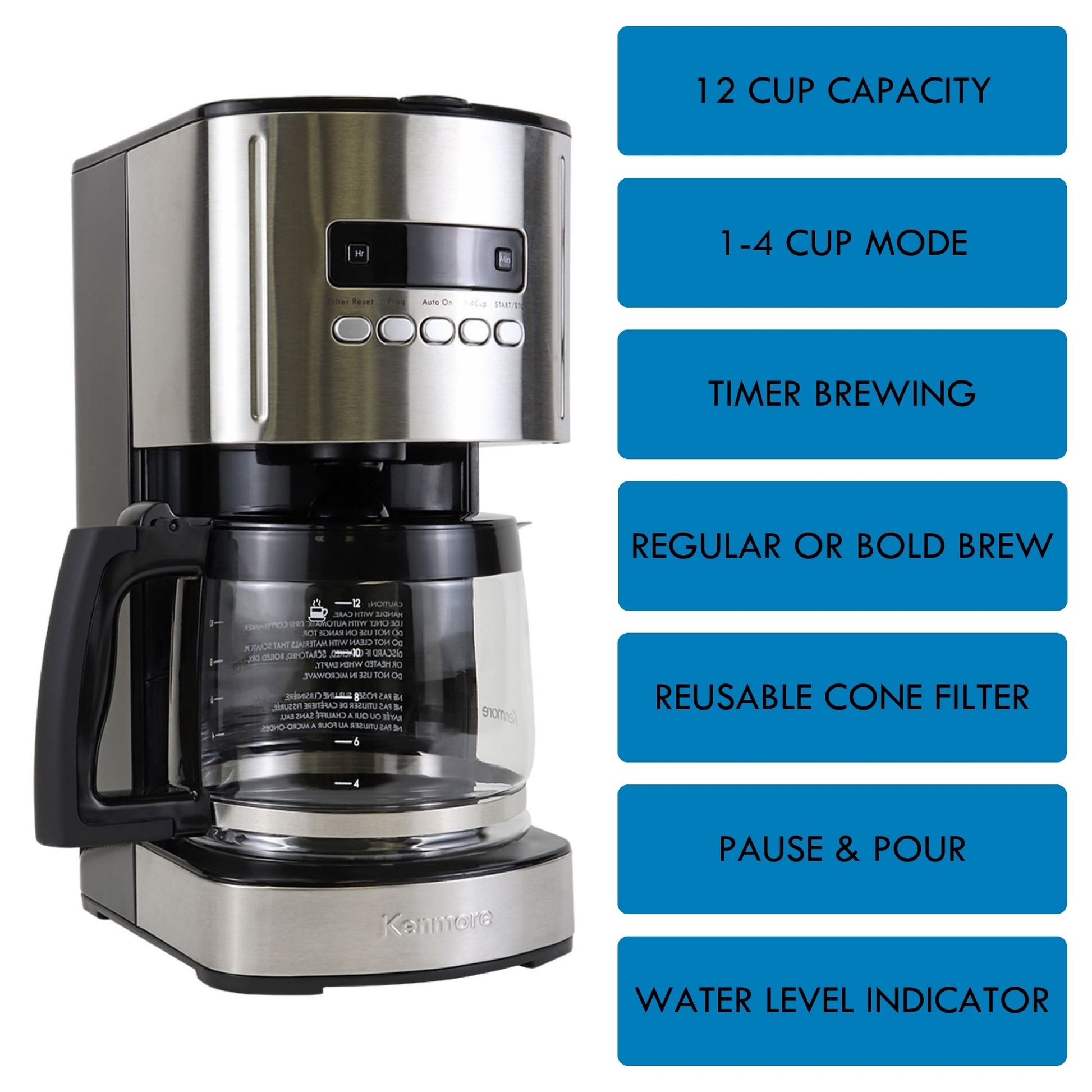 Kenmore Drip Coffee Maker 12-Cup Black