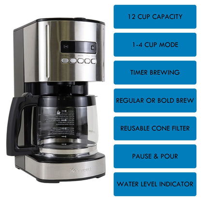 Kenmore Drip Coffee Maker 12-Cup Black