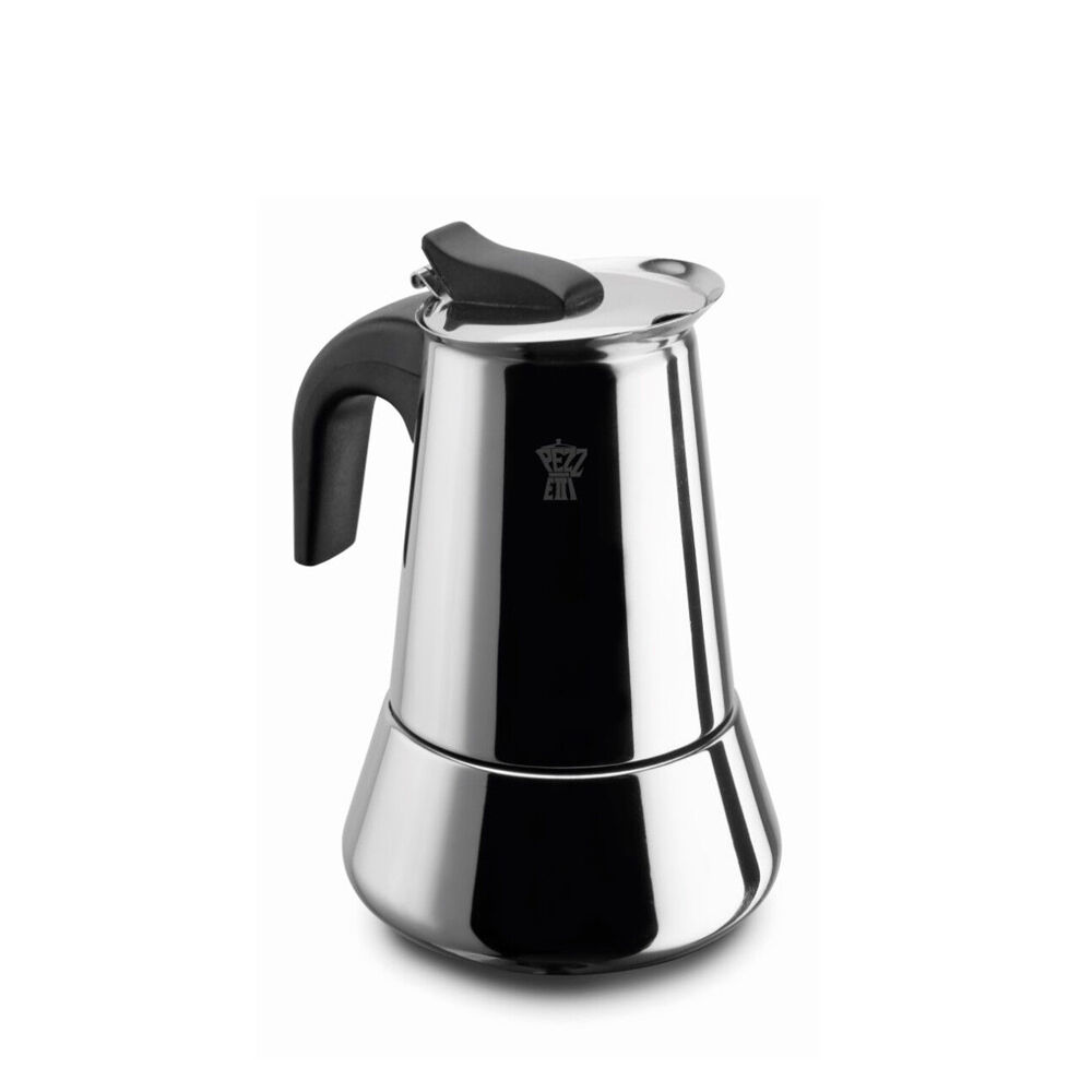Pezzetti 4-Cup Stainless Steel Stovetop Espresso Coffee Maker w/ Handle Silver