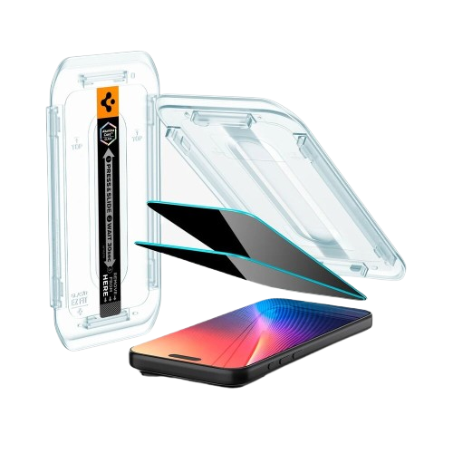 Spigen Apple iPhone 17 Pro EZ Fit GLAS.tR Privacy 2PCS Glass Screen Protector - Black