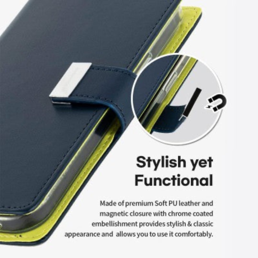 Goospery Rich Diary for iPhone 16 Plus - Navy