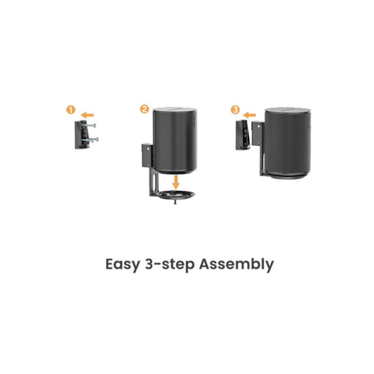 Goobay Speaker Wall Mount Modern Era 1 Flex, 2 pieces, compatible with the Sonos Era 100, swivelling and tilting speaker mount - White