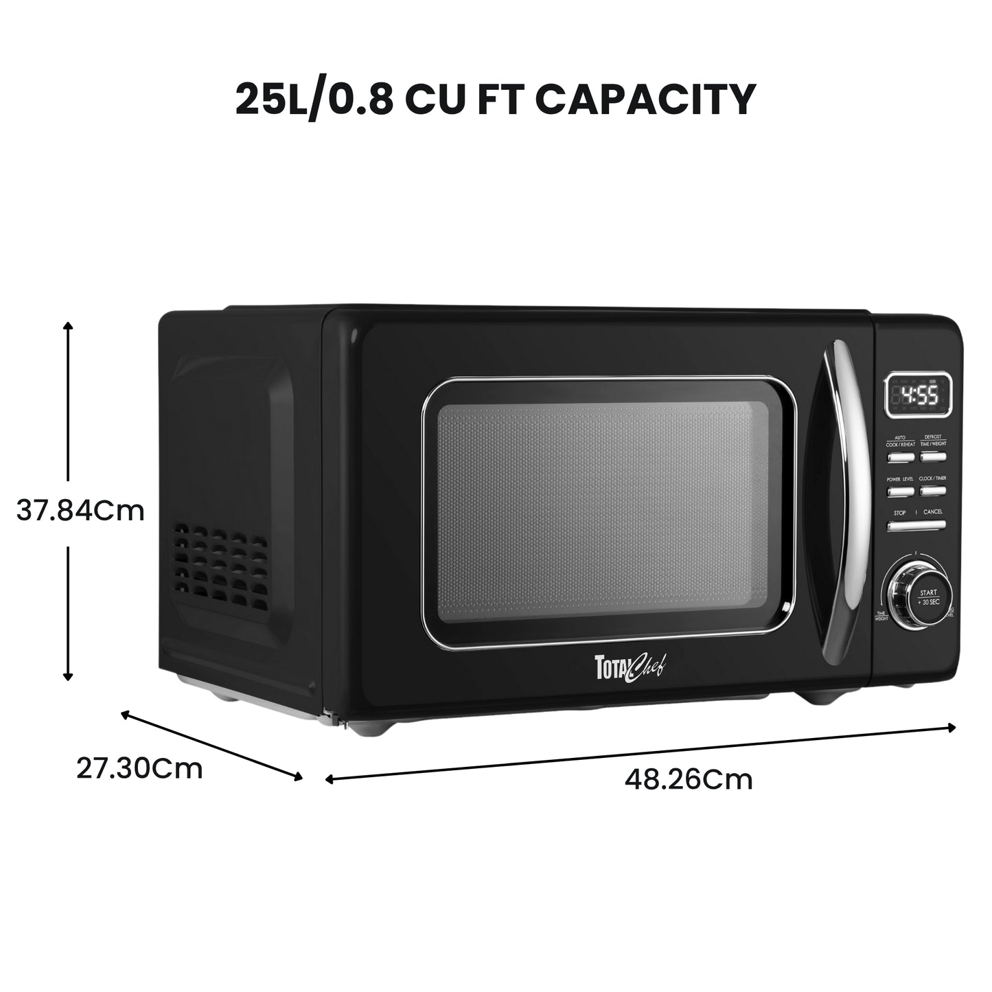 Total Chef Retro Microwave 25L Black