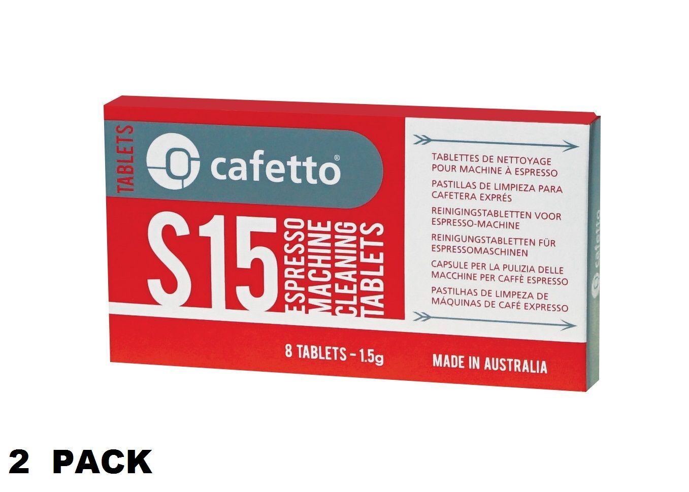 Cafetto 2 Packs (16) S15 Espresso Machine Cleaning Tablets