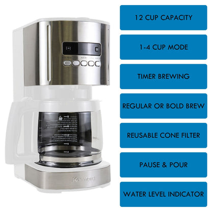 Kenmore Drip Coffee Maker 12‑Cup White