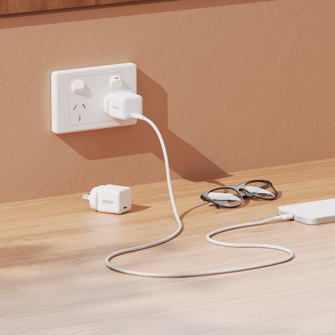 EFM ECO 20W GaN Wall Charger Twin Pack (White)