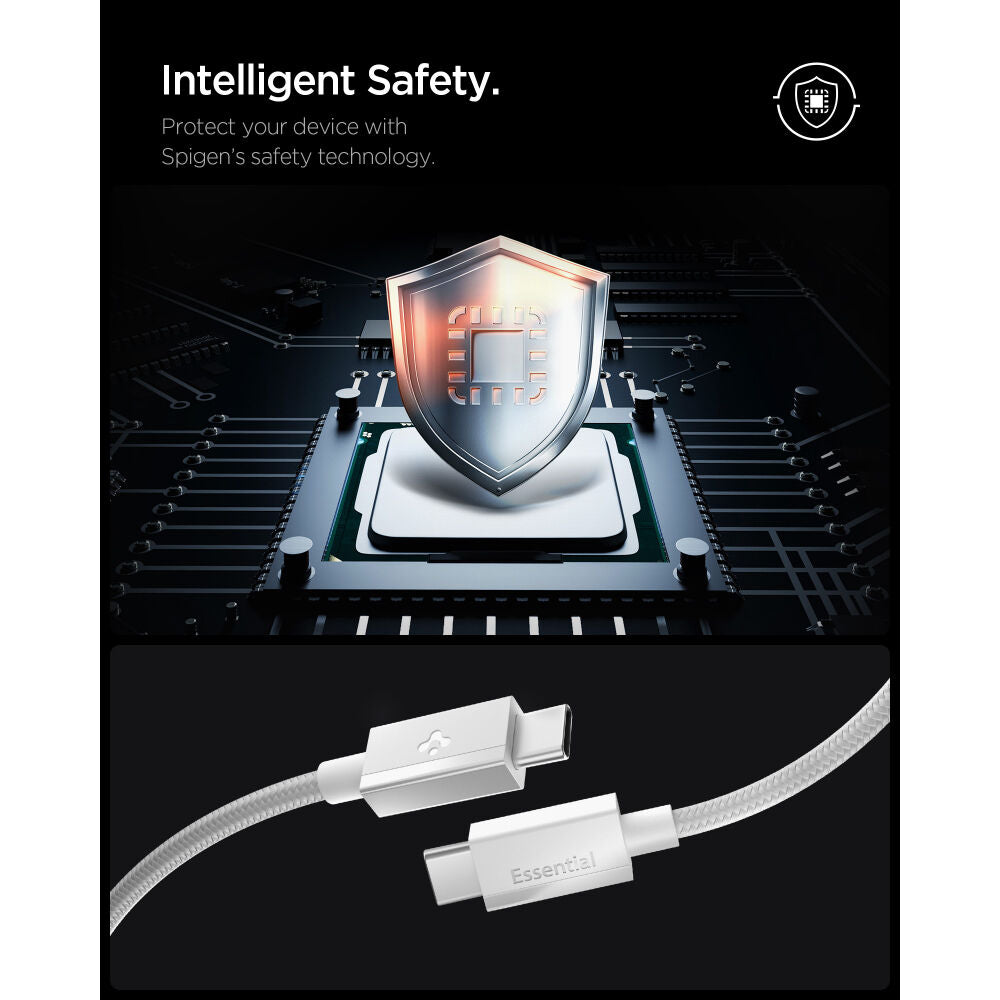 Spigen USB C to USB C 60W 480Mbps EB6015CC 1M Cable (White)