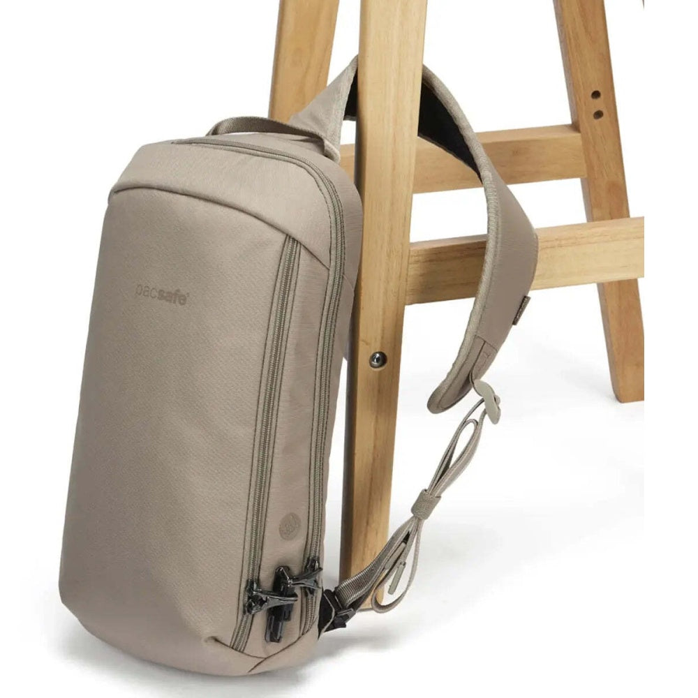 Pacsafe V Tech Anti-Theft RFID Blocking Slashguard Sling Pack 10L Beige