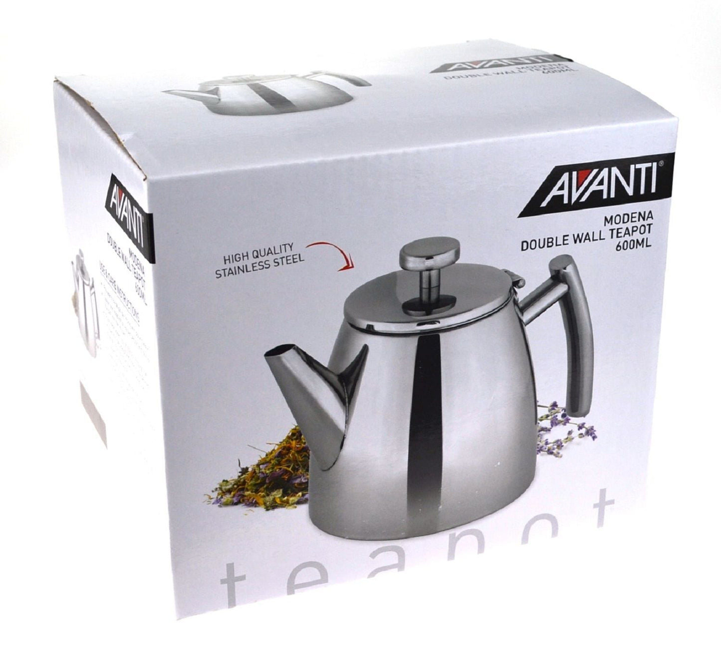 Avanti Modena Double Wall Stainless Steel Teapot 600Ml - Silver | Double Wall | Stainless Steel