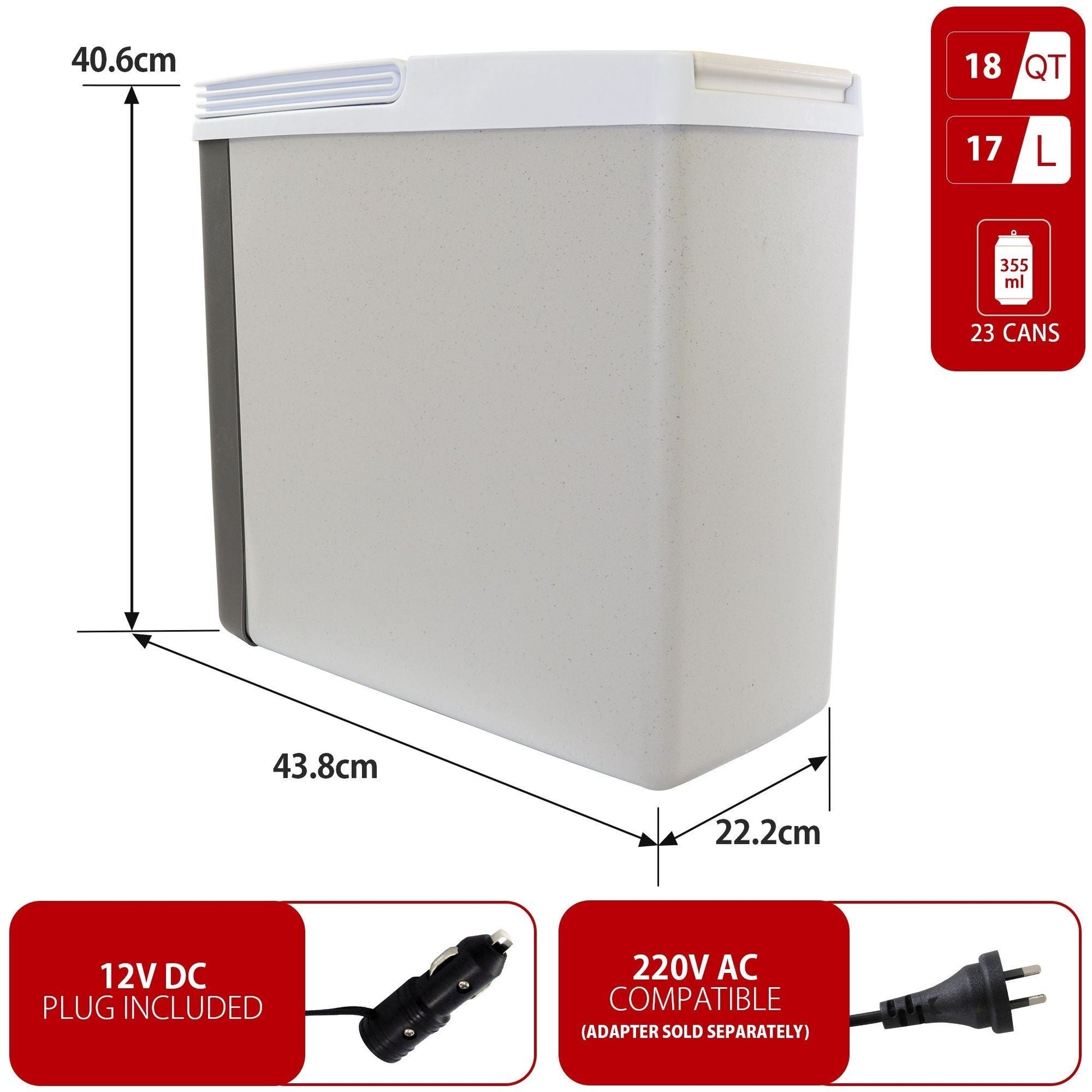 Koolatron 17l Grey 12v Personal Cooler Portable Travel Fridge