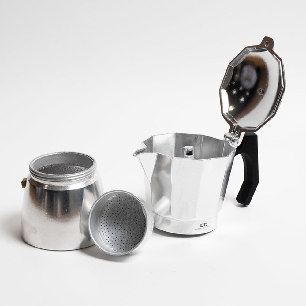 Coffee Culture 19cm Stovetop Coffee Maker 6-Cup Moka Italian Espresso Pot Silver