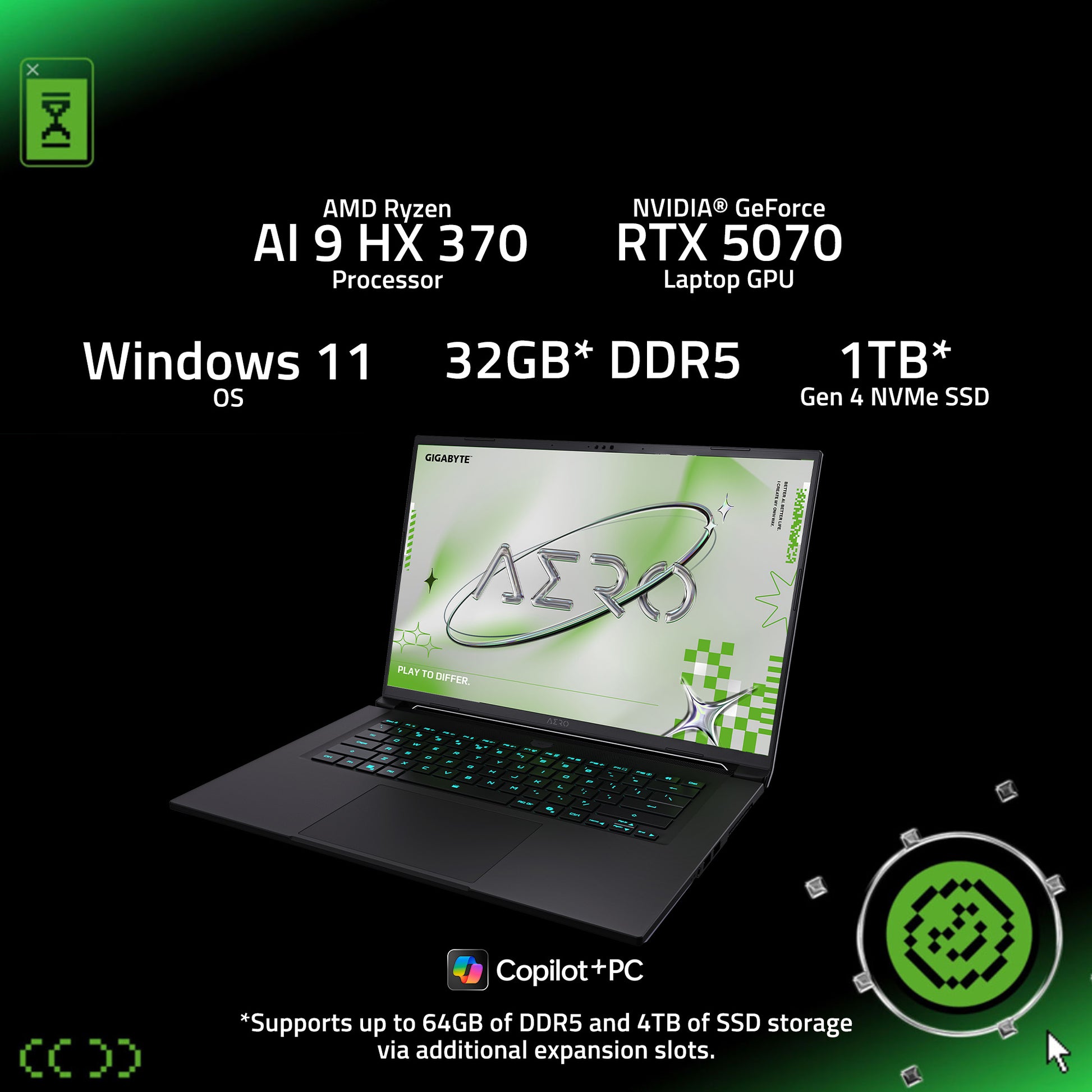 Gigabyte Aero X16 16" Ryzen 9 HX RTX 5070 Gaming Laptop