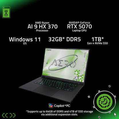 Gigabyte Aero X16 16" Ryzen 9 HX RTX 5070 Gaming Laptop