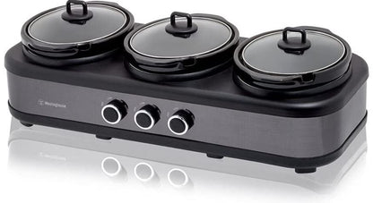 Westinghouse 3-Pot Slow Cooker - Black