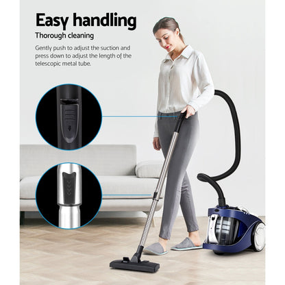 Devanti 2200W Multi-cyclonic Bagless Vacuum Cleaner Pet Hair (Blue)