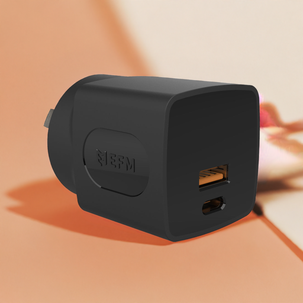 EFM 30W Dual Port Wall Charger (Black)