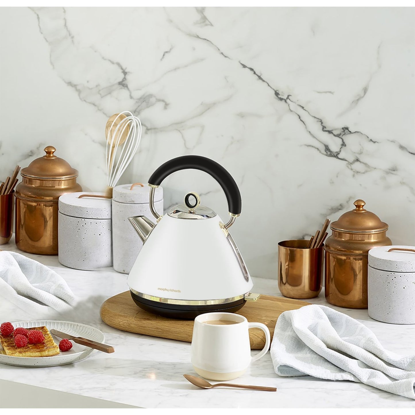Morphy Richards Ascend Soft Gold White 1.5L Electric Kettle Rapid Boil