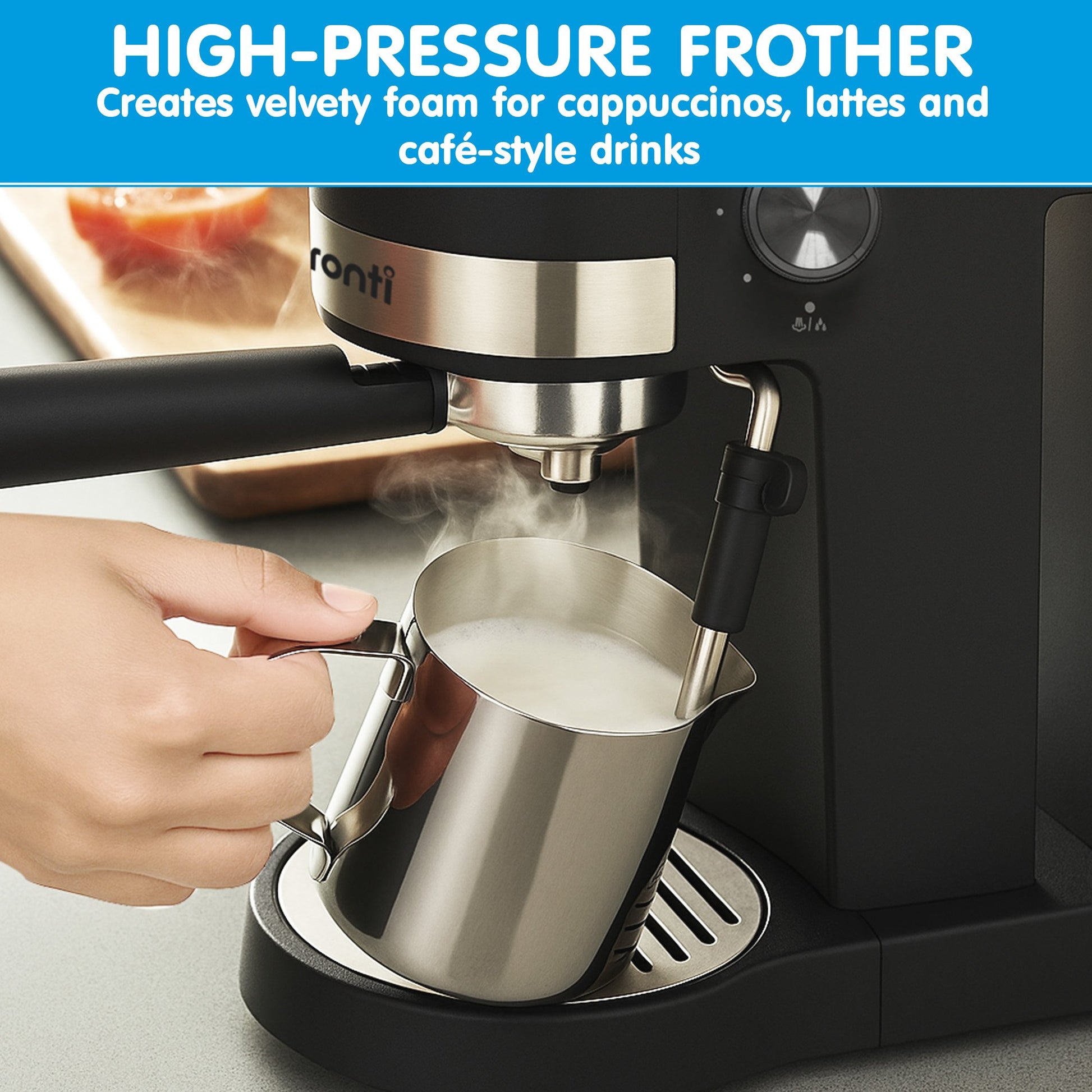 Pronti Breakfast Set with Rose Gold Kettle, Toaster & Espresso Machine - White