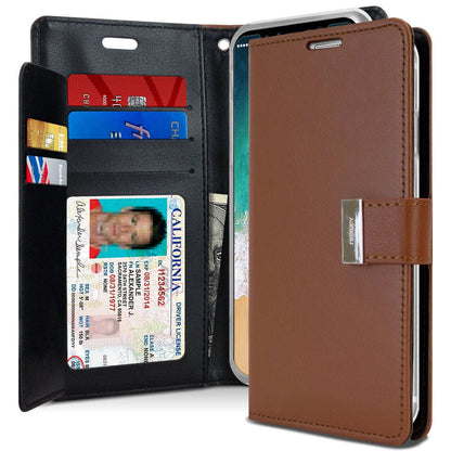 Goospery Rich Diary case for iPhone 15 Pro - Brown