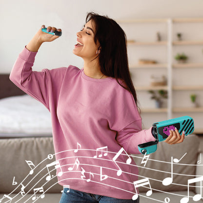 Laser LED Karaoke Speaker with 2 Wireless Microphones (Aquatic Awe)