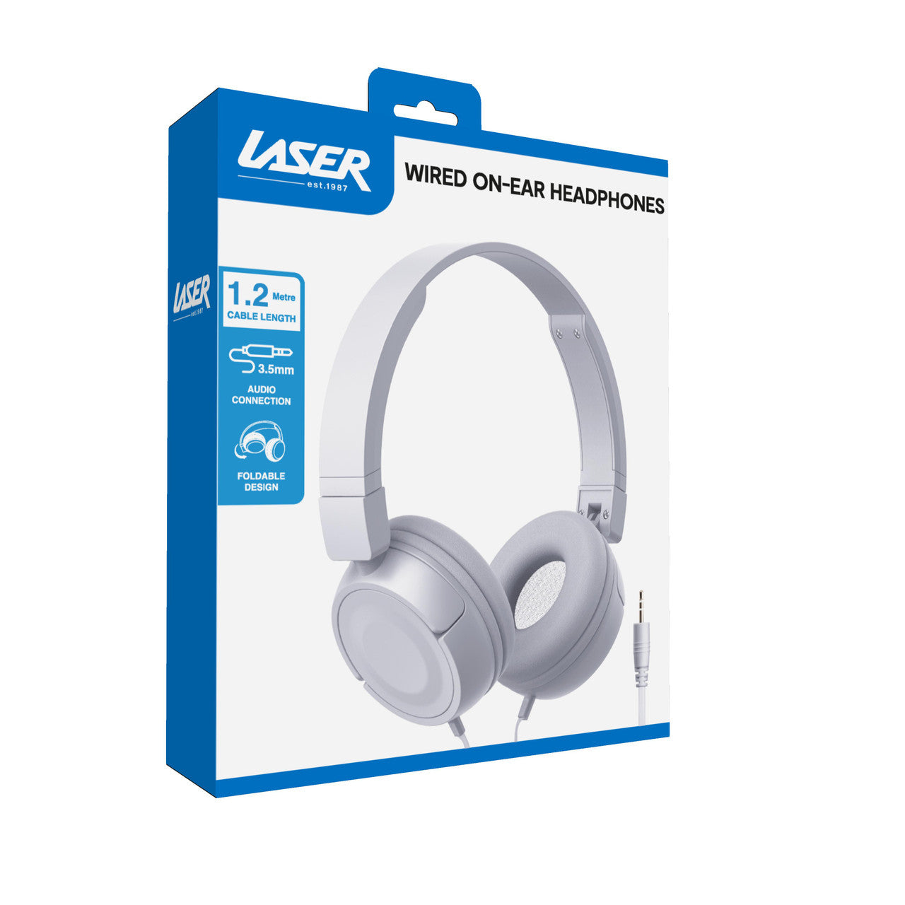Laser Wired On-Ear Headphones (Gray)