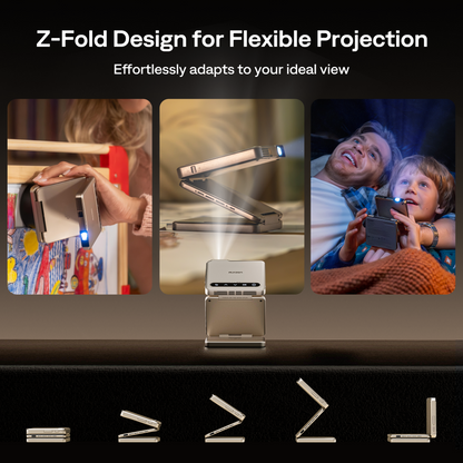 Aurzen ZIP Tri-Fold Portable Projector Gold