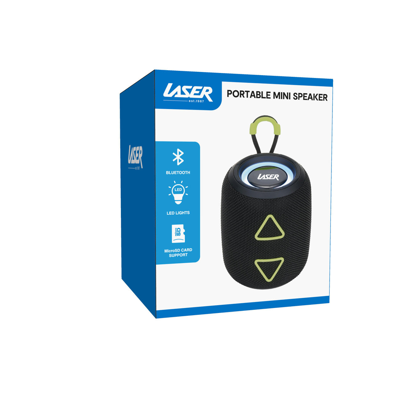 Laser Mini Portable Bluetooth Speaker with Dynamic Light Display (Black)