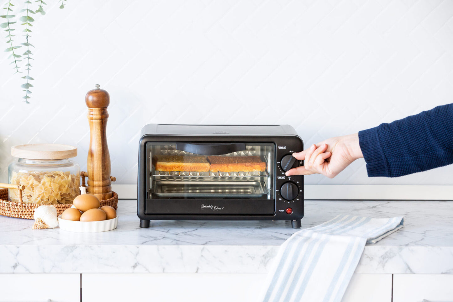 Healthy Choice 10L PFAS-Free Multi-Function Electric Toaster Oven with 2 Shelves